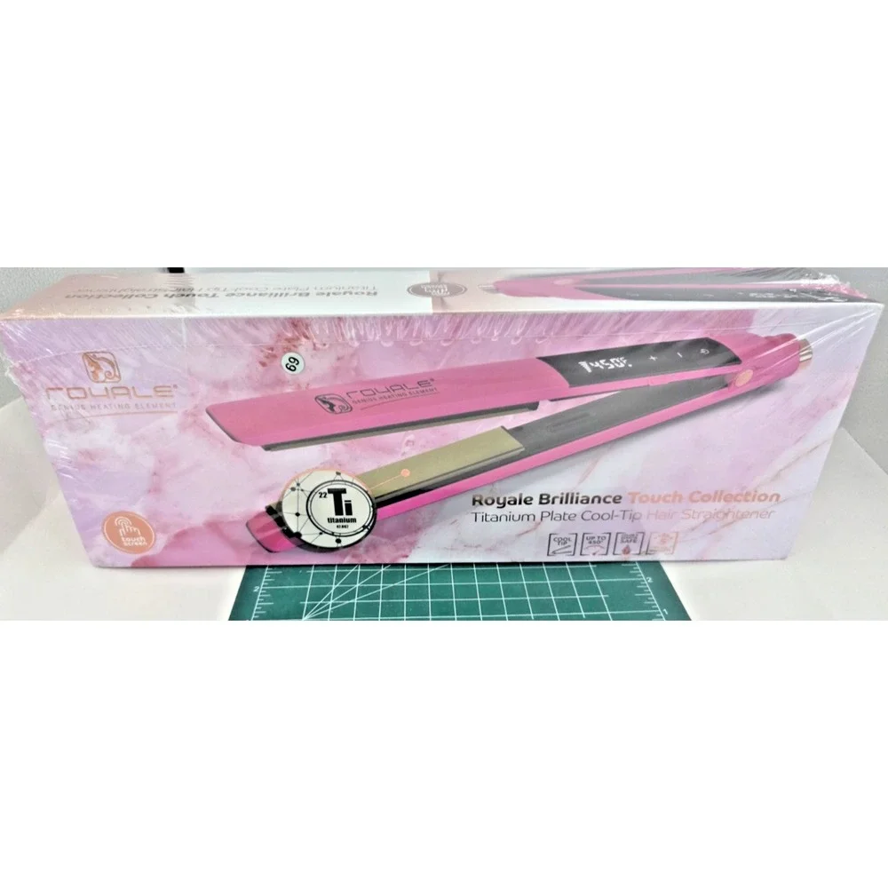 Royale Genius Heating Brilliance Touch Titanium Collection Pink Straightener NEW